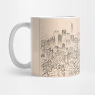 Sketch of a city full of skyscrappers - Architectural Sketch Mug